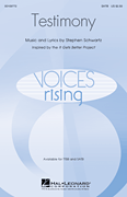 cover Testimony SATB choral sheet music cover